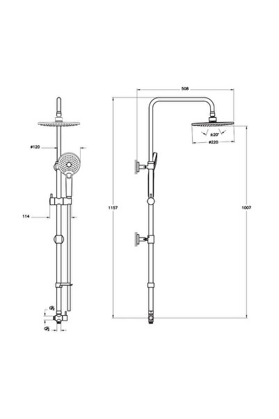 VitrA Joy Round 220 Duş Kolonu A45785