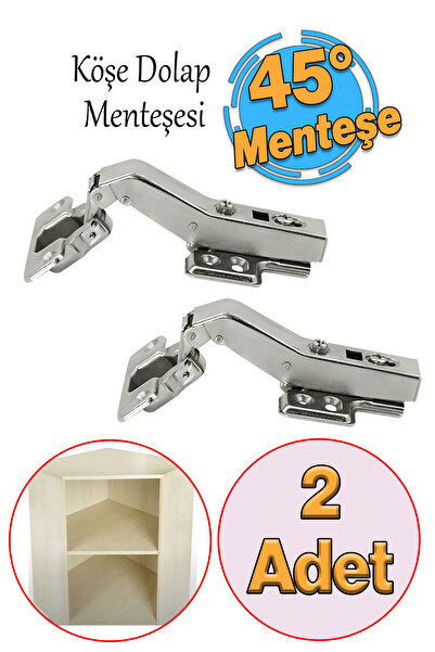 Badem10 Mobilya Dolap Kapak Tas Menteşe 45° Derece Açılı Frensiz Köşeli Dolap...