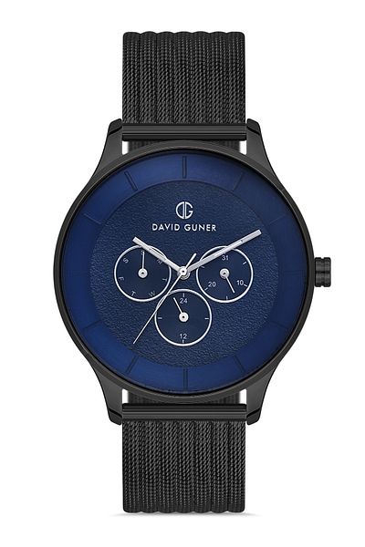 DAVID GUNER Men's Wrist Watch - Steel and Mesh Band, 2 Years Warranty, New Model