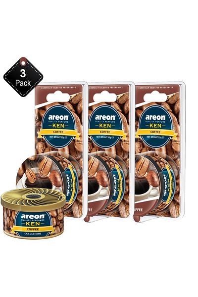 Areon Pack Of 3 Areon air freshener Ken Coffee