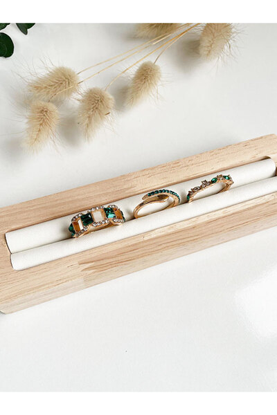 NevoAccessory مجموعة من 3 خواتم من الحجر الأخضر