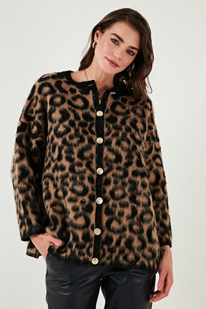 Lela Ζακέτα με απαλή υφή Leopard Standard Fit 4614504