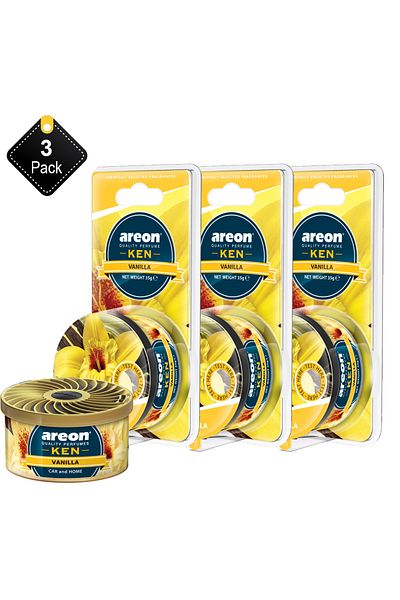 Areon Pack Of 3 Areon air freshener Ken Vanilla
