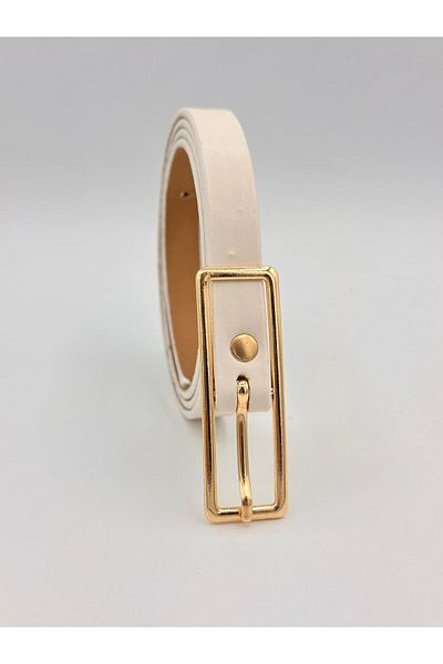 MODAM HİFA Rectangular Buckle Thin Women Belt Trouser Belt Dress Belt Shirt Belt Coat Belt