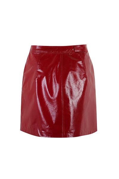 Desa Barretta Red Women's Patent Leather Skirt