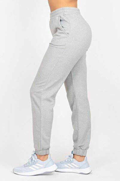 THE WHITE Γυναικείο παντελόνι αθλητικό παντελόνι σε γκρι χρώμα επένδυση fleece