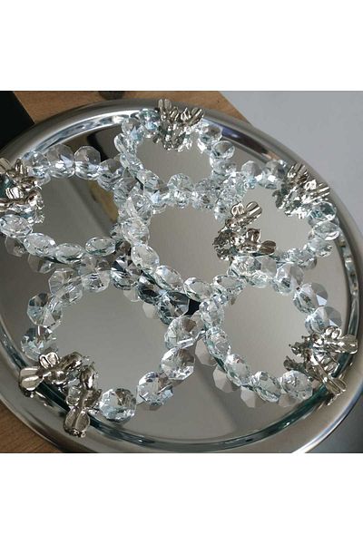 HİLALKRİSTAL 6 Pieces Mirrored Stone Bird Insignia