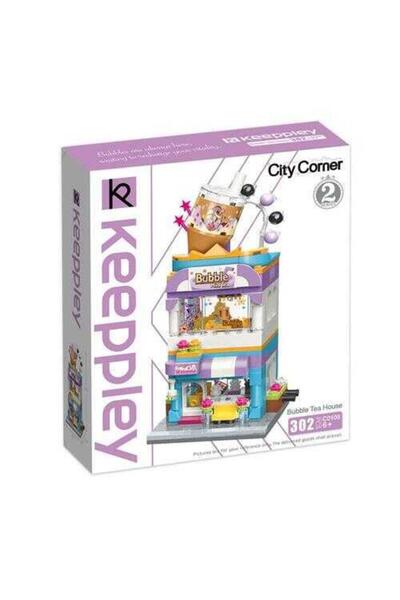 keeppley City Corner C0102 Bubble Tea House Tea House Store Gift Decoration Building Blocks Play