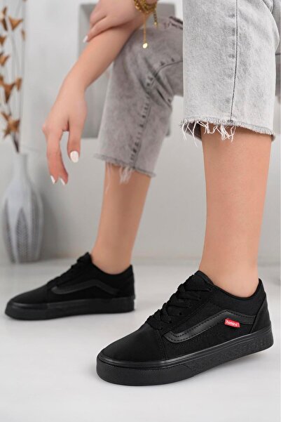 homiro Bağcıklı Unisex Spor Ayakkabı-Siyah-Kömür
