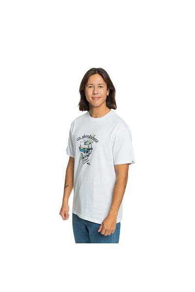 Quiksilver Men's White O Neck Printed T-Shirt - Eqyzt07674_One Last Surf Ss