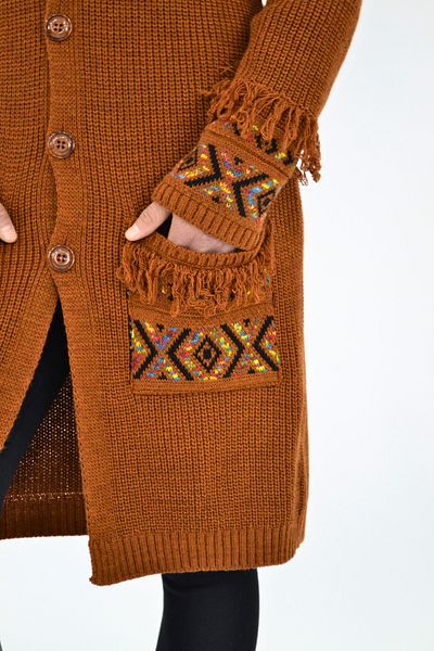 Tuğra Tassel Detailed Knitwear Jacket