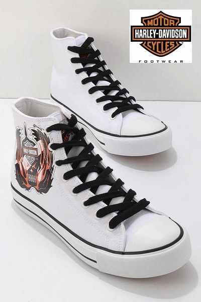 Harley Davidson Pantofi casual pentru bărbați albi Hd1777035604