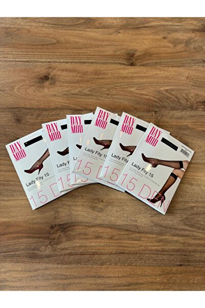 DAYMOD ÇORAP 15 قطعة نسائية سوداء لامعة تحت الركبة - 6 قطع