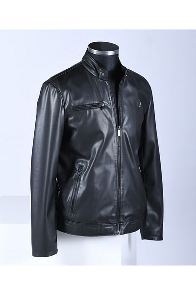 U.S. Polo Assn. Men's Black Leather Coat G081Sz035.000.P24075