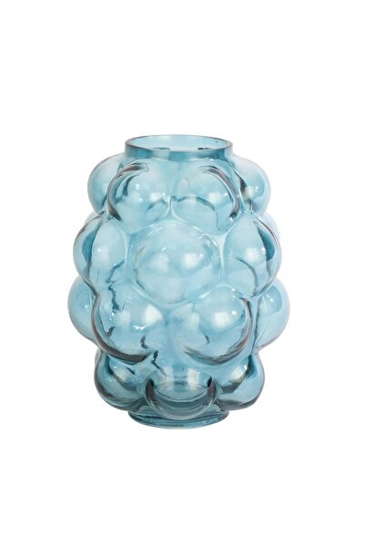 CREARTHOME Vaza Decorativa din Sticla Bubble Albastra 20*20*26 Cm Ak.jk0040