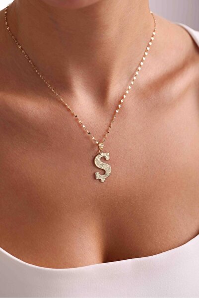 Bayar Gold 14 Ayar Altın Ş Harf Füzyon Kolye