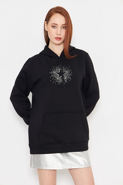 swOzz Unisex Stone Printed Star Stone Sweatshirt