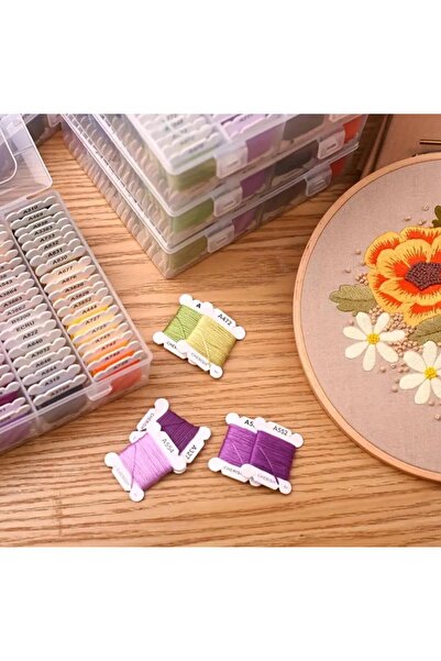 OZN AKSESUAR Σετ κεντημένο κεντητό σχοινί Muline - Κουτί 80 χρωμάτων