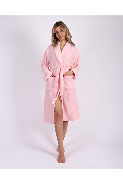 Damlaiso Halat de baie pentru femei din bumbac cu guler șal ondulat