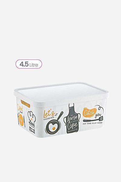 Smartware Stafi Patterned Multi-Purpose Box with Lid 4.5 lt