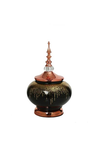 Vitale Βάζο με Κεχριμπαρένιο Καπάκι σε Χρώμα Κεχριμπάρι 30 εκ. AK.JE0021