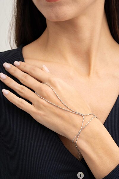 Sümer Telkari Top Zincir Tasarım Rodyumlu Gümüş Şahmeran 95