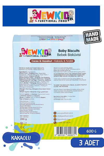 Good Food New Kid - Cocoa & Hazelnut Baby Biscuit 3-Piece Opportunity Pack
