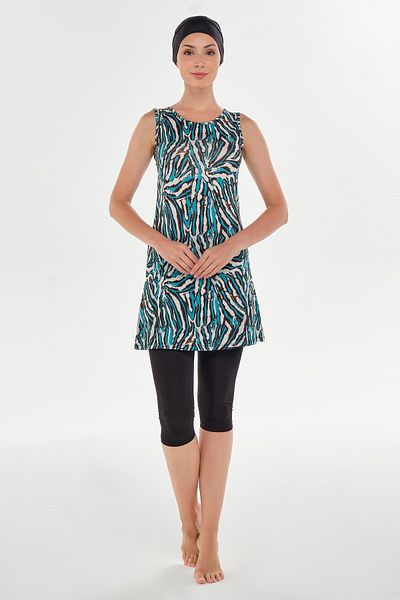 MARESİVA Sleeveless Zebra Patterned Swimsuit 2607
