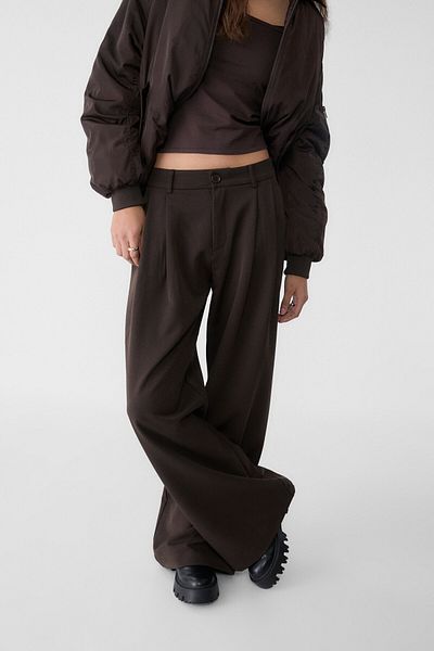 Stradivarius Wide leg smart trousers with darts