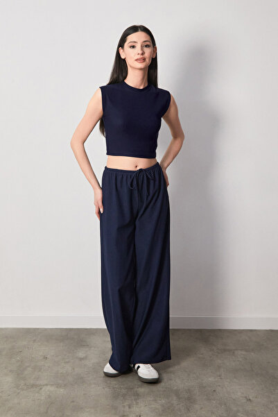 Fulla Moda Корсетні штани зі шнурівкою на талії