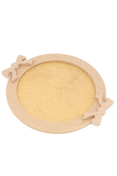 na neşeli ahşap Wooden Round Bow Tray Large Size. Service Presentation Tray. Paintable Wooden Tray. Self Painting