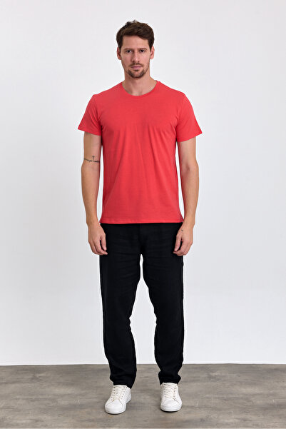 COMBİNE MİCHAİL Ανδρικό μπλουζάκι Puppy Mouth 100% βαμβακερό με λεπτή εφαρμογή με λαιμόκοψη Basic