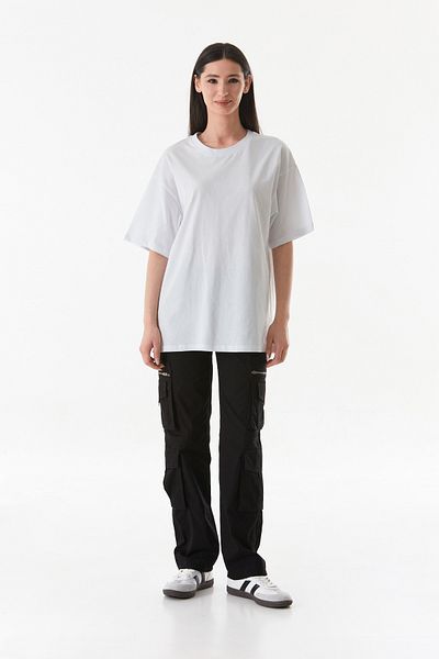 Fulla Moda Základní oversize tričko s výstřihem