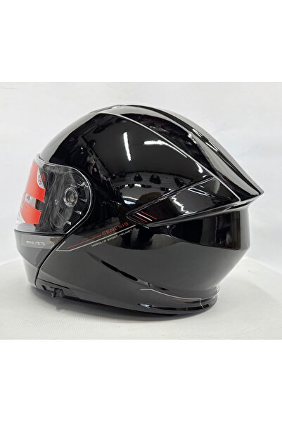 MT Kask Fu935sv Genesis Sv Solid A1 Çene Açılır Kask Parlak Siyah