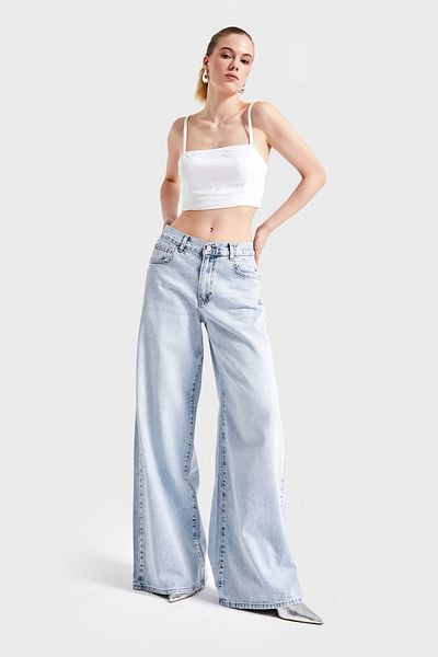 its basic Blugi de zăpadă pentru femei Hera 17s5-3 Palazzo Fit Denim Pantaloni