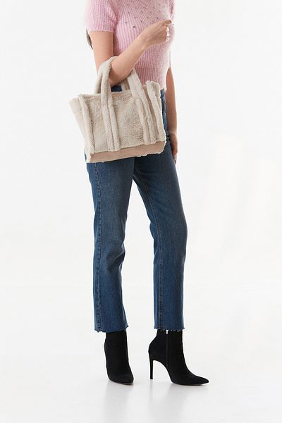 Fulla Moda Basic Furry Plush Handle Bag