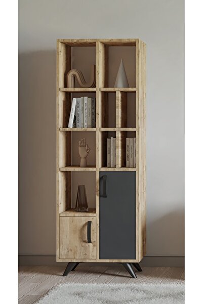 FUHO İda Kitaplık Atlantik Çam-antrasit