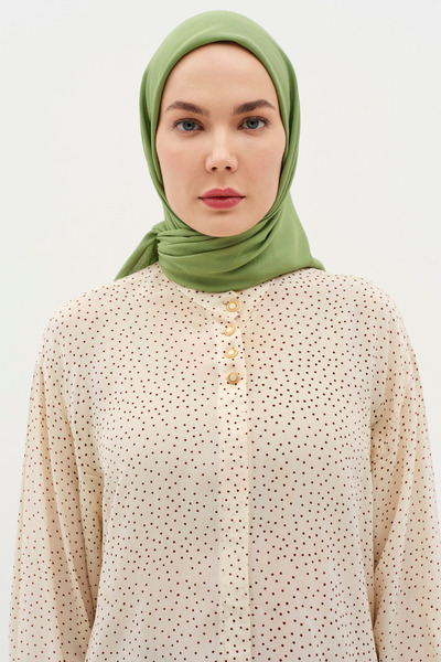 Tuğba Natural Kenar Detaylı Eşarp - Göl Yeşili