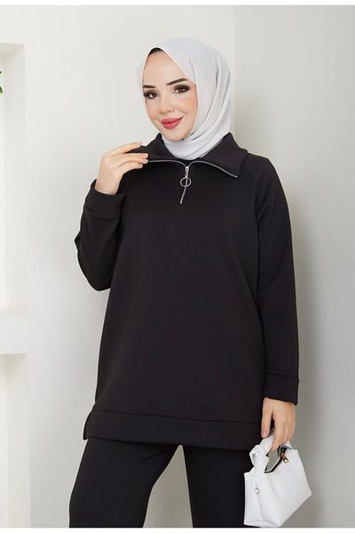 ANKA BOUTIQUE Modal Black Tracksuit Set