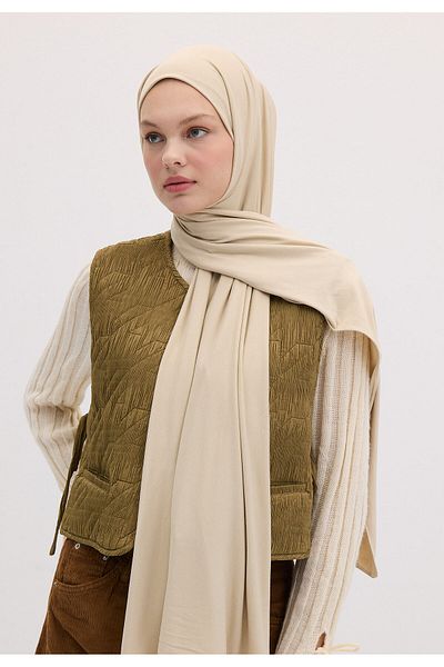 Fresh Bamboo Combed Shawl Beige
