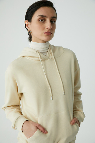 ETHIQUET Abelia Women's Vanilla Sweatshirt - Polar Fleece, Soft and Thick Fabric Hooded