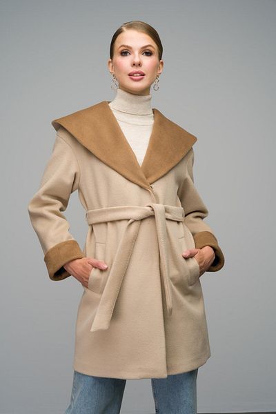 Olcay Palton oversize cu glugă BEIGE 3069 - Garni Detailed