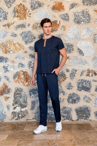 Doreanse Ανδρικό κοντό κοστούμι πιτζάμα Navy Blue