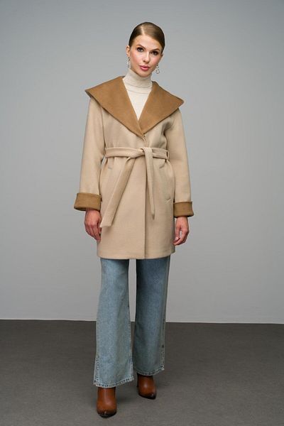 Olcay Palton oversize cu glugă BEIGE 3069 - Garni Detailed