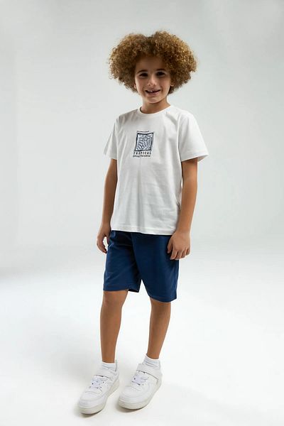 Arnetta SET DE PANTALONI SCURT BĂIAT 100% BUMBAC CU MÂNECĂ SCURTĂ
