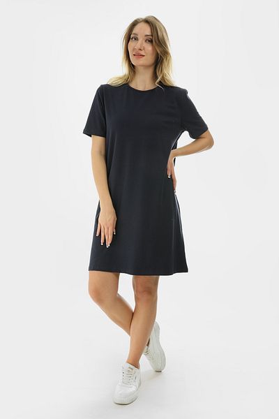 Almila Rochie mini de bază cu mânecă scurtă 2030 - Rochie tunică subțire din bumbac pieptănat