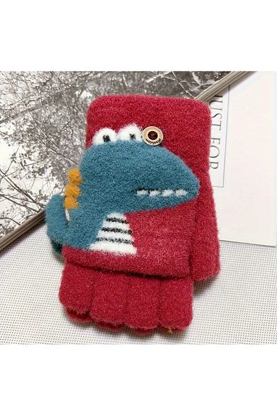 Purple Adv Red Dinosaur - Purple Uk Kids Gloves