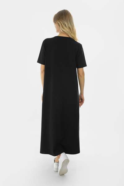 Almila 2029 Model Femei Rochie Maxi Bumbac Pieptănat - Mânecă Scurtă