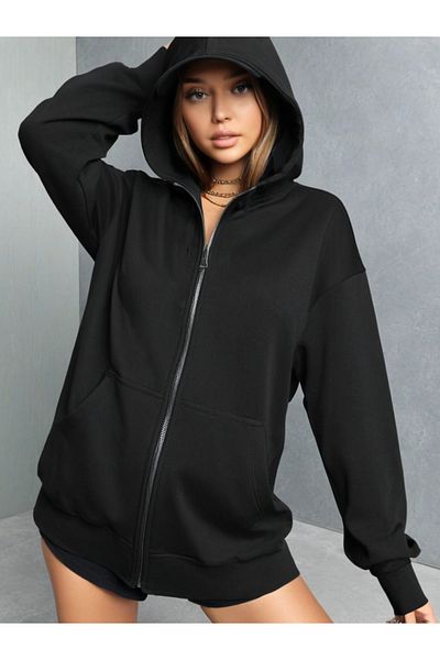DEEPSENCE Unisex Μαύρο μπουφάν με κουκούλα