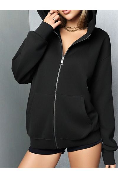 DEEPSENCE Unisex Μαύρο μπουφάν με κουκούλα